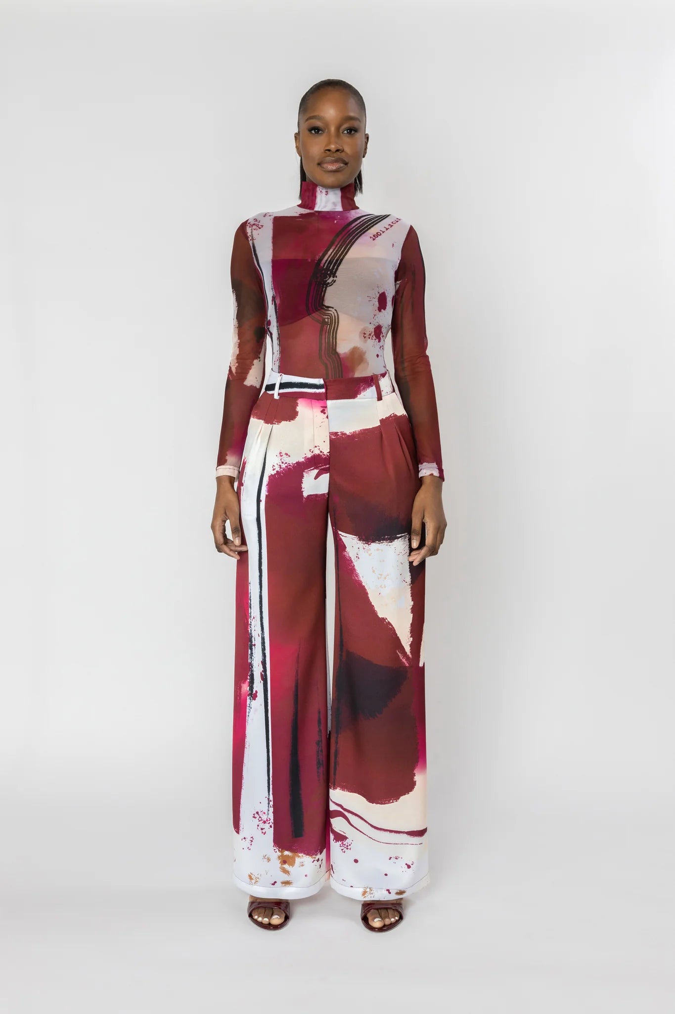 TELASA Print Wide Leg Pants