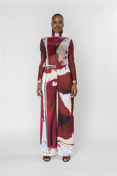 FRESCO Sheer Print Top