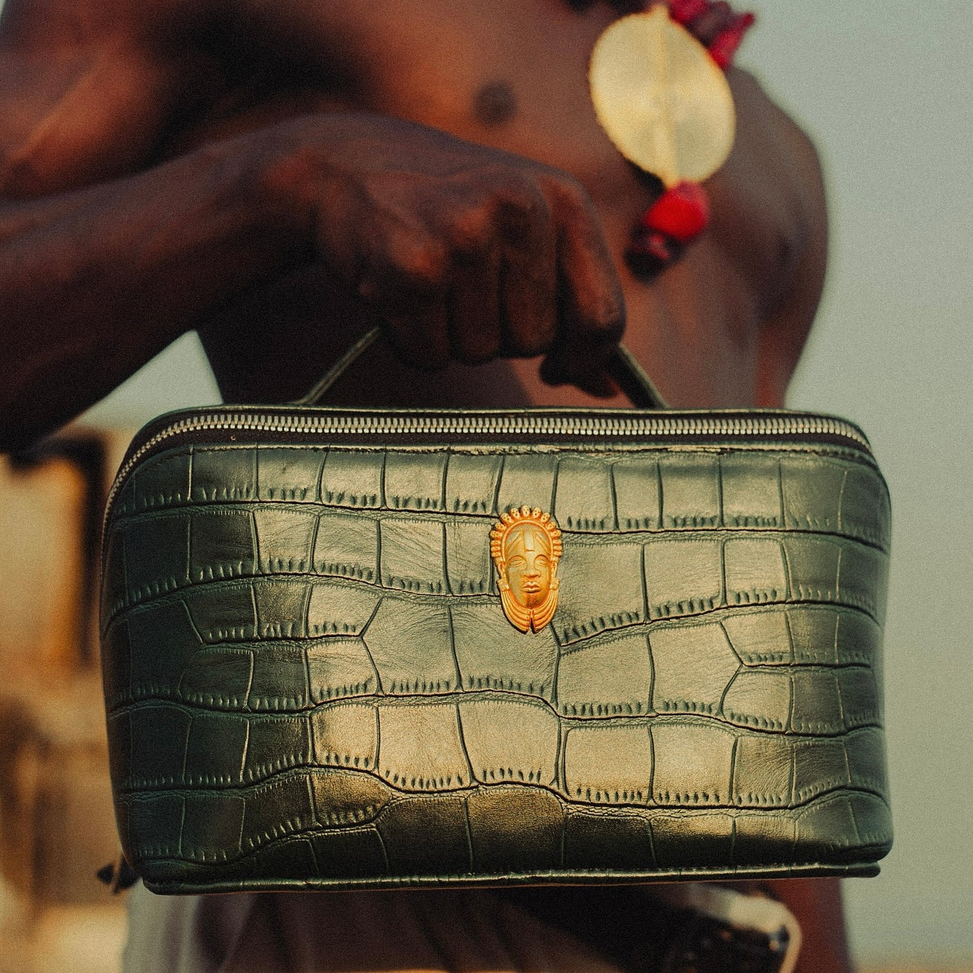 Croc Print Clutch