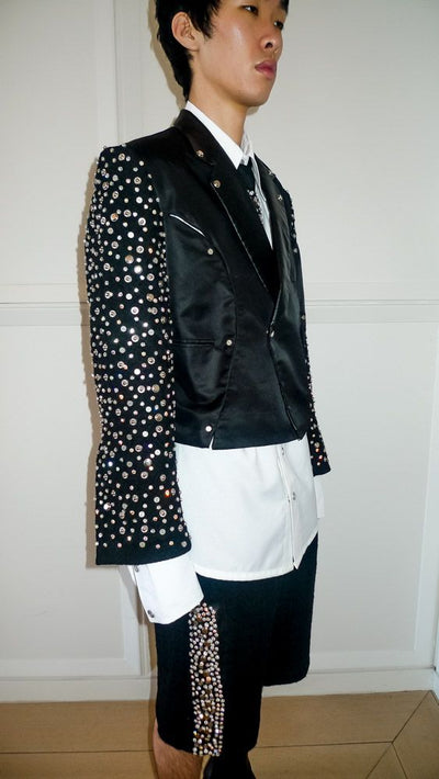 Crop Hand-beaded/Hand-stoned Blazer (Men)