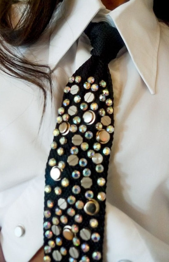 Hand-Stoned/Rivet Trim Tie