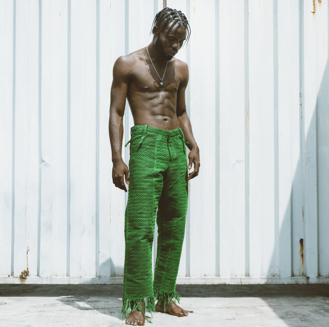 Aina Green Shredded Trousers